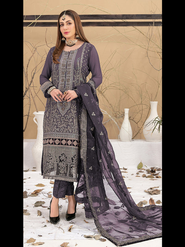 Purple Georgette Pant Suit 189525